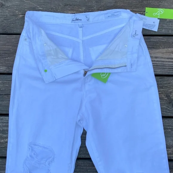 Sam Edelman Yaro jeans white distressed high rise pinched waist size 29 NWT - Picture 3 of 8